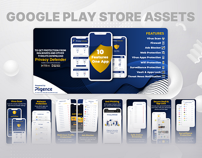 PDA Play Store Assets branding design illustration logo play store typography ux vector