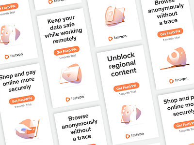 VPN Google Ads adobe illustrator ads banners branding campaign character design flat google illustration marketing ppc ui ux vector visual vpn vpn marketing google