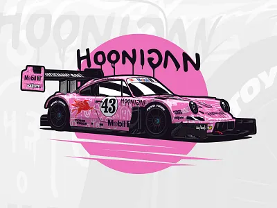 Hoonipigasus Ken Block Porsche art automobile automotive car design drawing hoonigan hoonipigasus illustration ken block logo pikes peak pink racing sports vector
