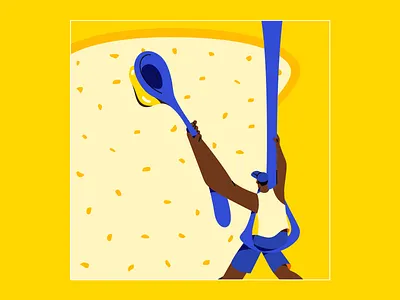 Blue Band. butter character character design design dribbble food hot illustration illustrator spoon vector yellow