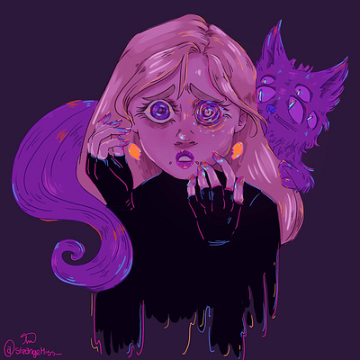 Crazy Eyed Cat artist character design design digital artist digital design procreate