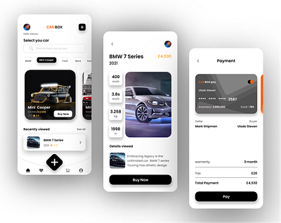 CAR BOX Marketplace branding design ui ux