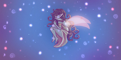 Sleeping Fairy artist banner character design digital digital artist digital design illustration social media banner