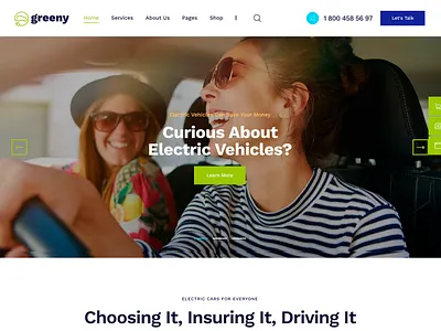 Greeny - Electric Car Dealership WordPress Theme design illustration logo web design web development webdesign woocommerce wordpress wordpress theme wordpress themes