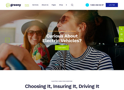 Greeny - Electric Car Dealership WordPress Theme design illustration logo web design web development webdesign woocommerce wordpress wordpress theme wordpress themes