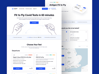 Coronatestcentre.com Redesign centre clinic corona covid flight health illustration landing medical test website