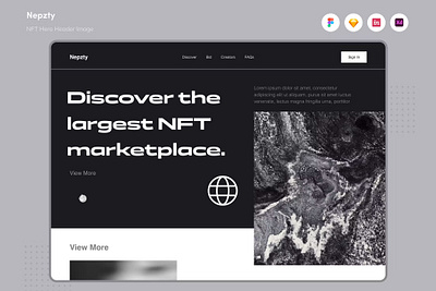 Free Nepzty - NFT Hero Header Image app blockchain branding coin crypto design finance graphic design header image hero header illustration motion graphics nft startup ui ui design ux ux design website