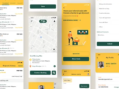 Delivery App Interface - On-demand delivery service app app app design app screens applify apps cod delivery app design graphic design mobile app mobile app design mockups online payment portfolio apps rider app ui ui design vectors