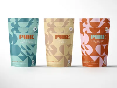 Packaging design for PURE edibles brand identity branding design logo packaging typography