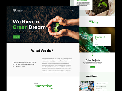 SAVEGREEN - Environment Landing Page environmrnt landing page landing page design product design ui design uiux uiux design ux design web design web page