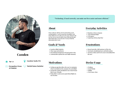 User Persona - Camden drone ui user persona ux ux research