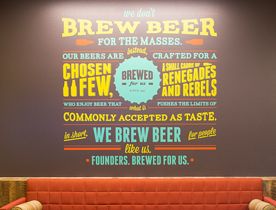 Founders Mural beer branding environmental design graphic design typography