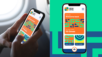 Local & Loyal - Branding/App UI Design app app design apple wallet bold branding colourful logo logo design loyalty app modern rewards app ui ui design