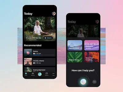 Meditation App Concept android app ios meditation mobile mobile ap product design ui uiux uiux design ux wellness