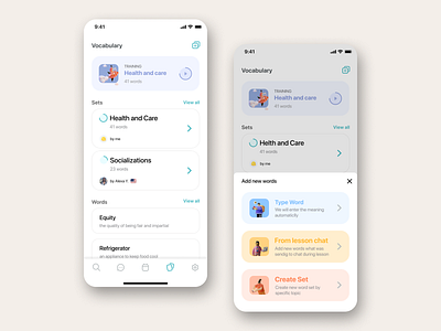 Vocabulary app app app design case design ill illustration inspiration project screen ui ui design ux vocabulary