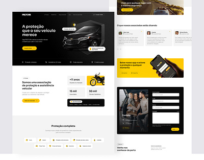 Protcar car insurance interface motorcycle protection services ui ui design website