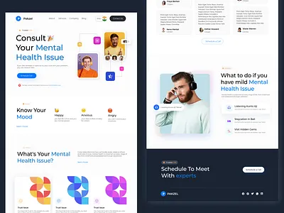 Consult Mental Health Issue Website Template layout adobe xd design figma health health care health care website ui ui design ui ux design website website design website for health care website layout website template websites wordpress