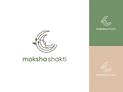 Logo for yoga & meditation studio "Moksha Shakti" health leaf logo meditation minimal moon wellnes yoga yoga studio