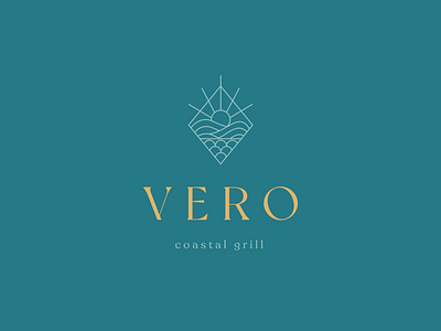 Vero Coastal Grill badge brand branding design dubai icon iconography illustration logo logo design logotype vector