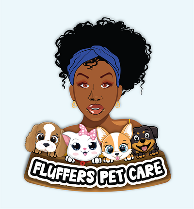 FLUFFERS PET CARE graphic design illustration logo