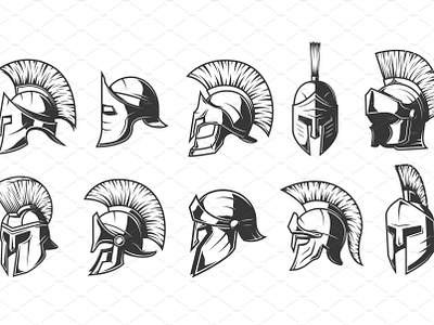 Helmets of spartan, soman warriors