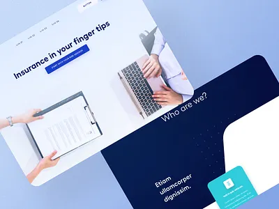 Creative Web Design for an Insurance Co blue business colorful creative design design art insurance light theme trading ui vibrant web design website