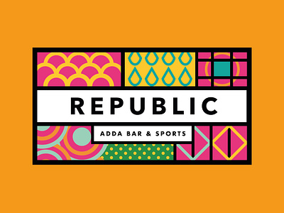 RePublic badge branding design food illustration indian lichenstein logo logo design pop art streatery warhol