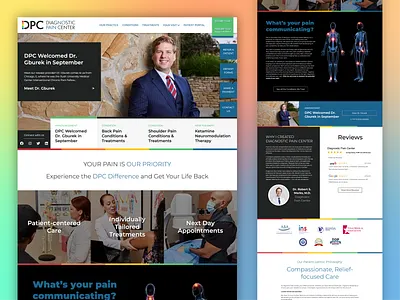 Diagnostic Pain Center Home Design branding design healthcare identity ux