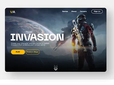Invasion Landing page gaming gaming landing page product design ui web application web design