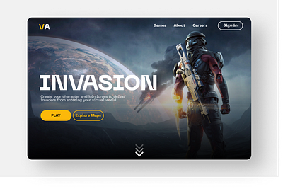 Invasion Landing page gaming gaming landing page product design ui web application web design