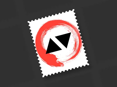 041 black brush stroke icon japanese red