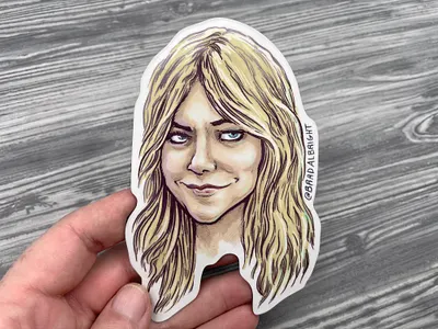Sticker-A-Day May no. 21 - Sweet Dee is a Person always sunny drawing illustration line art pen and ink sticker