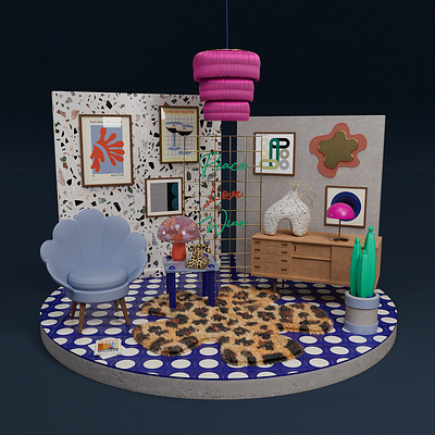 Back to 70s. Universe #2 3d 3d design 3d environment 3d illustration 3d modelling 3d motion 3d universe 70s aesthetic 70s illustration c4d illustration cinema 4d colourful design graphic design illustration motion graphics redshift renderer room design vintage