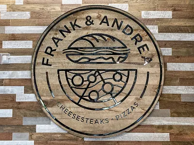 Frank & Andrea branding design graphic design icon icon design identity design linework logo logo design monoline pizza brand pizza logo pizza restaurant restaurant restaurant logo signage vector