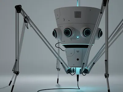 Spyder 3d ai alien animation blender character motion graphics render robot robotics scifi space