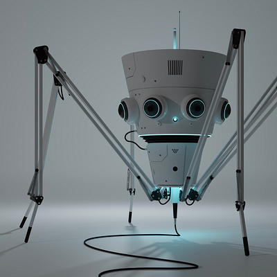 Spyder 3d ai alien animation blender character motion graphics render robot robotics scifi space