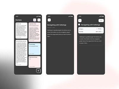 Notes App app application dark design indonesia ui