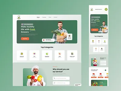 Grookey Web Design & Responsive web design grocery ui ux web design