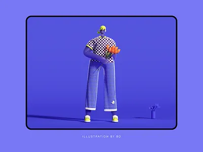 Flow&Man illustration 3d 3d art 3d illustration blender branding c4d design graphic design illustration logo nft typography ui ux vector