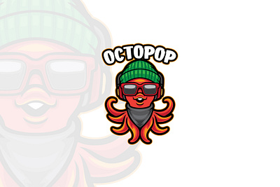 Octopus Cute Mascot Logo cool