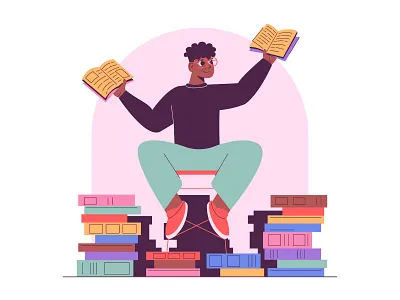 Literature book books character drawing illustration illustrator literature poetry vector