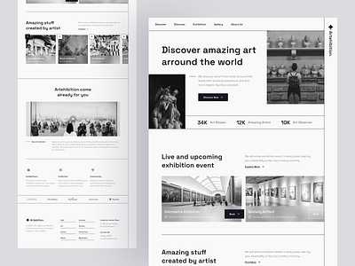 Arthebition - Art Exhibition Gallery Landingpage (Full Page!) app design art art exhibition clean design flat landingpage museum responsive show simple ui ux web web design website