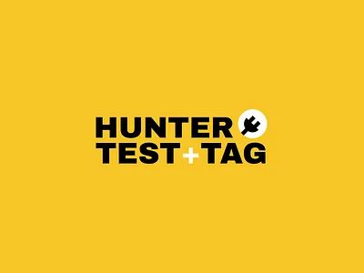 Hunter Test and Tag logo 2d australia branding business design electrical graphic design icon illustrator logo modern simple vector yellow