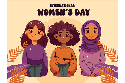 Celebratory Illustration for International Women's Day background celebration empowerment equality event female feminine feminism feminist flower freedom gender girl labour lady leaf march movement rights woman