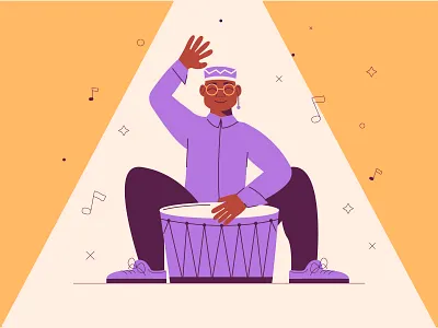 Artist artist dancer dancers drawing drummer illustration illustrator man painter poster vector woman women