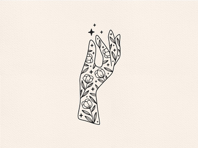 Floral Hand bohemian boho celestial floral flower graphic design hand hand drawn illustration logo magic magical mystical stars tattoo vector witch