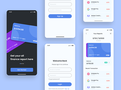 Finance App ui design app design app ui dashboard design finance finance app financial app graphic design illustration ui ui desin ux ux design
