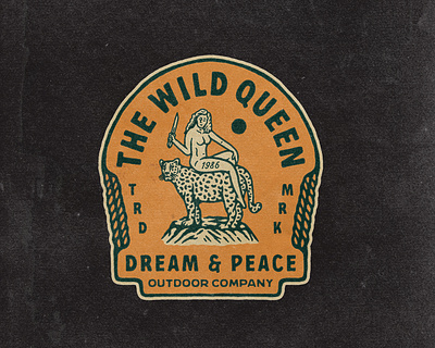 The Wild Queen angonmangsa art badge design badges brand branding clothing design fun girl graphicdesign hand drawn illustration logo outdoor vacation vector vintage wild