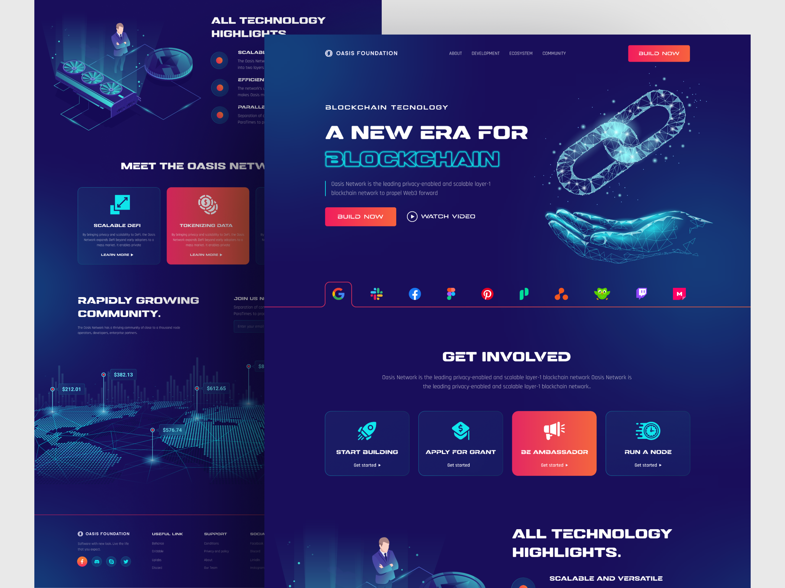 Blockchain Landing Page - Website Design bitcoin blockchain crypto cryptocurrency defi design ethereum home page interface landing landing page nft template trending ui ux web design website website design
