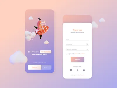 Daily UI #01: Sign Up 3d app art direction dailyui dailyui001 graphic design sign up ui ui ux uidesign uxdesign